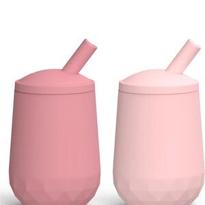 Set of Two Purple/Pink Silicone Sippy Cups and set of Two blue/green Total of 4